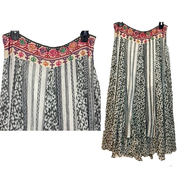 RARE!! Free People Amanda Handkerchief Embroidered Maxi 100% Cotton Medium - Picture 6 of 10